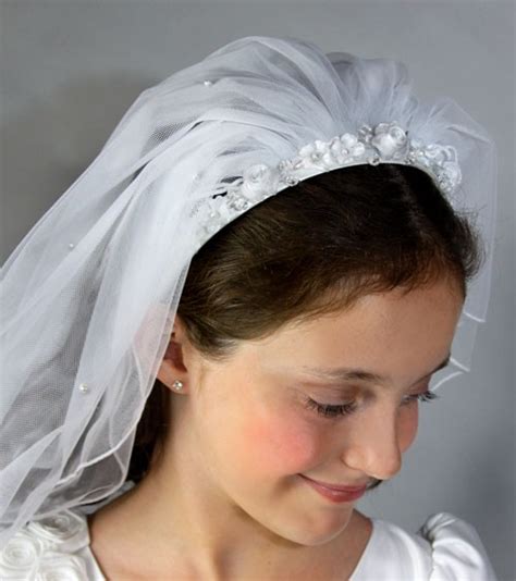 first communion headband veils